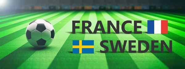 France Sweden Soccer Football Final Match Illustration — Stock Photo, Image