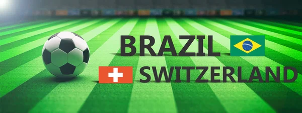 Brazil Switzerland Soccer Football Final Match Illustration — Stock Photo, Image