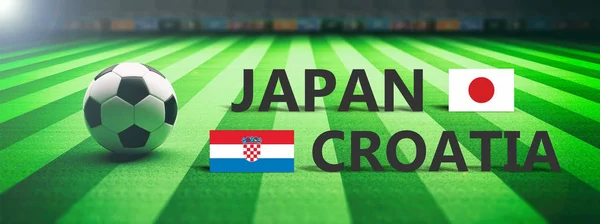 Japan Kroatien Fotboll Fotboll Sista Matchen Illustration — Stockfoto