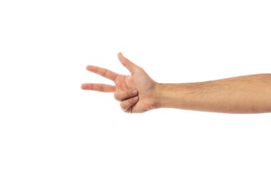 Adım 3. Erkek el üç beyaz arka plan üzerinde kırpma yolu izole sayma