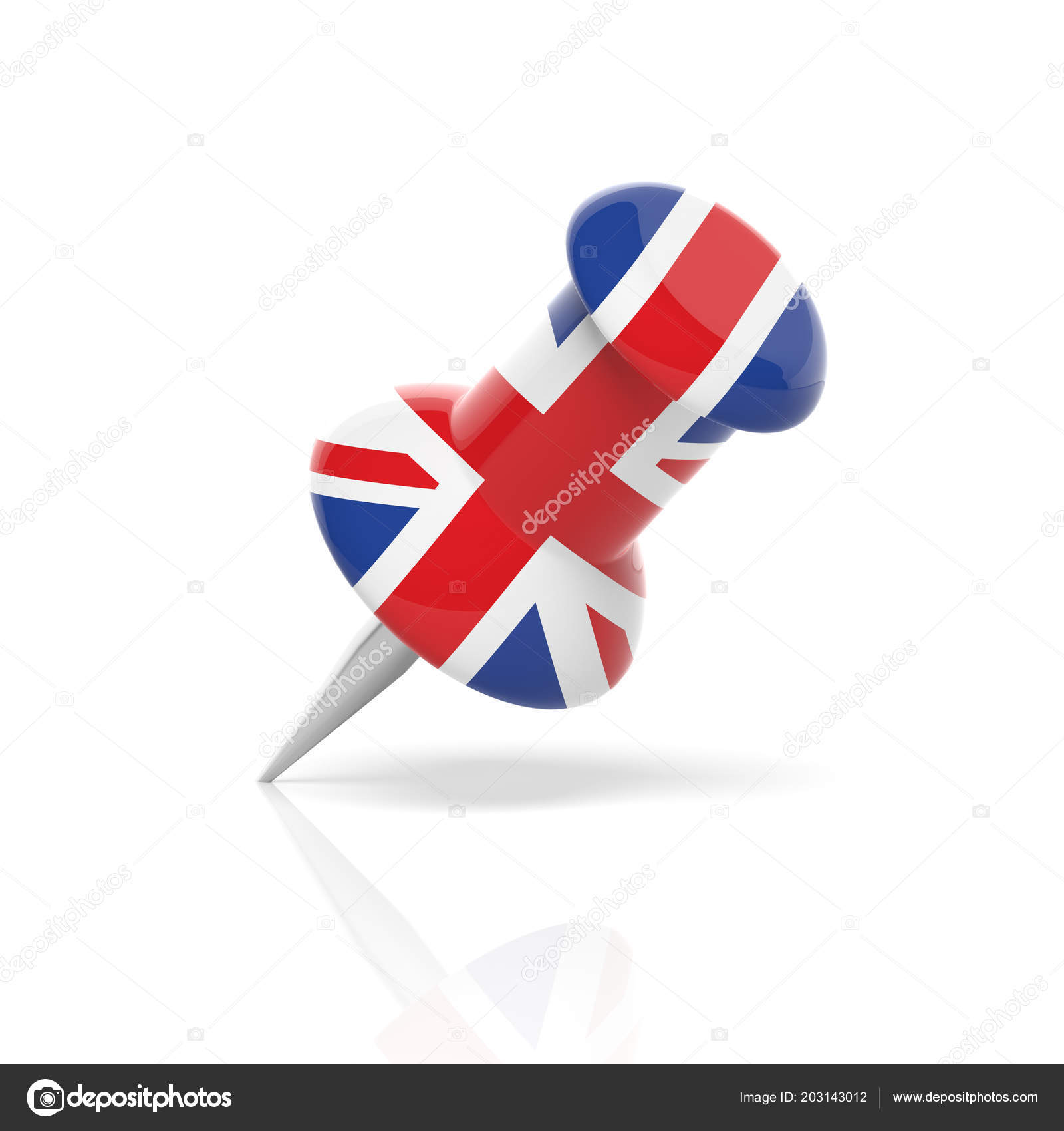 Concetto Bandiera Del Regno Unito Bandiera Inglese Puntina Isolato Priorità — Foto Stock