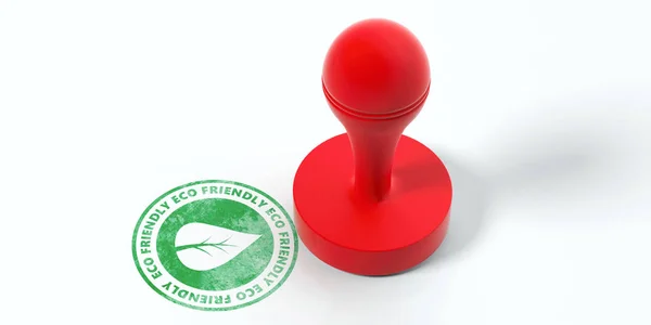 Carimbo Amigo Eco Carimbo Borracha Redonda Vermelha Selo Verde Com — Fotografia de Stock