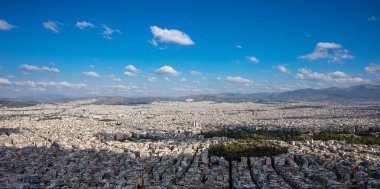 Hava panoramik şehir Atina Yunanistan, Lycabettus Hill 