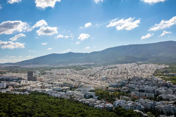 Панорамний Вид Афін Греції Від Пагорб Лікавіт — стокове фото