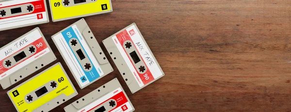 Musique Fête Des Années 1970 1980 Cassettes Audio Vintage Sur — Photo