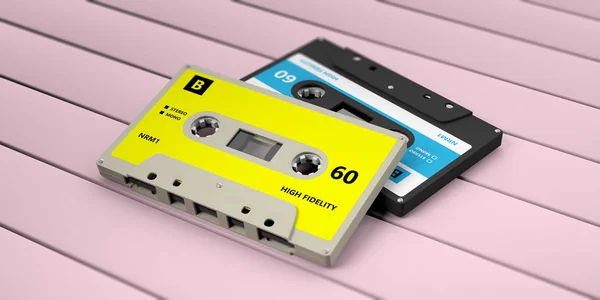 Partymusik Der 1970Er Und 1980Er Jahre Vintage Audiokassetten Isoliert Auf — Stockfoto