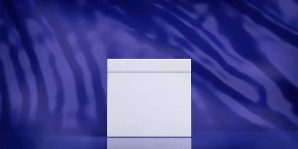 选举概念 白色空白投票框在蓝色抽象背景 复制空间 — 图库照片