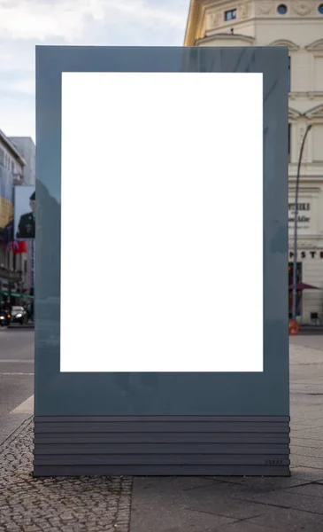 Makieta Puste Billboard Reklamę Chodniku Ulicy Tło — Zdjęcie stockowe