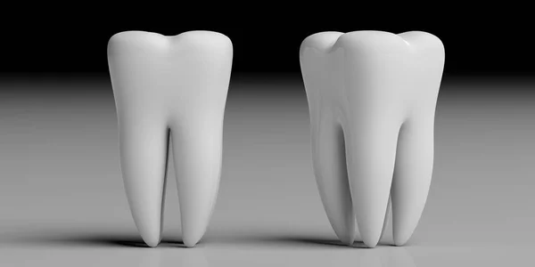 Santé Des Dents Concept Dentriste Modèles Dents Brillantes Propres Isolés — Photo