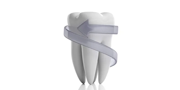 Protection Des Dents Concept Dentriste Modèle Dent Flèche Protectrice Isolés — Photo