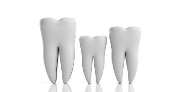 Diş Sağlığı Dentristy Kavramı Temiz Parlak Diş Modelleri Çeşitli Büyüklüklerde — Stok fotoğraf