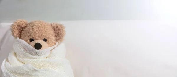 Ckid Letto Una Giornata Fredda Carino Peluche Coperto Con Una — Foto Stock