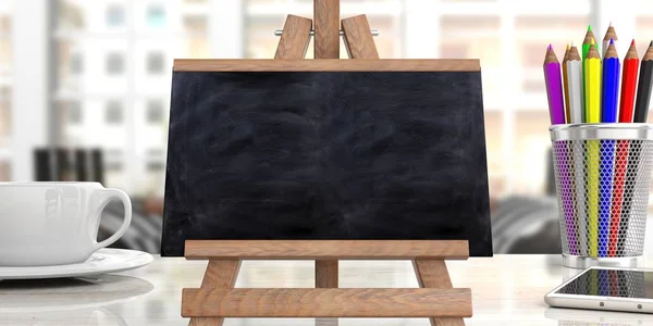 Seminars Concept Blackboard Easel Blur Office Background Copy Space Illustration — Stock Photo, Image