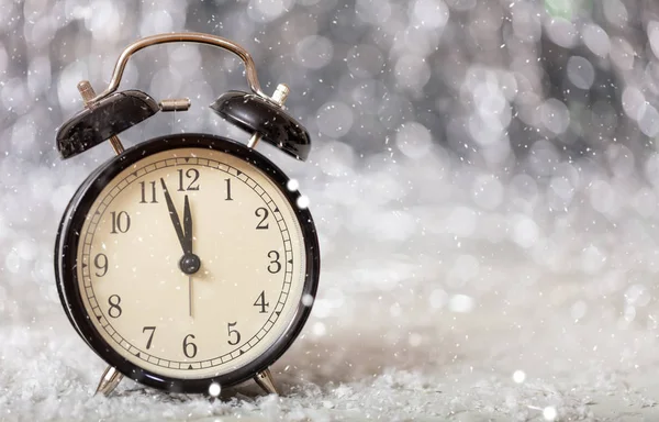 Contagem Regressiva Véspera Ano Novo Minutos Para Meia Noite Despertador — Fotografia de Stock