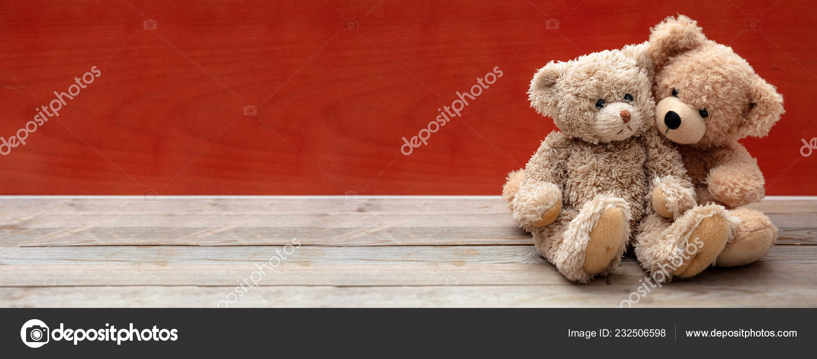 Love Friendship Concept Tight Hug Two Teddy Bears Embracing Couple ...