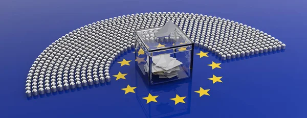 Election European Union Parliament Seats Voting Box Flag Background Banner — Stock Photo, Image