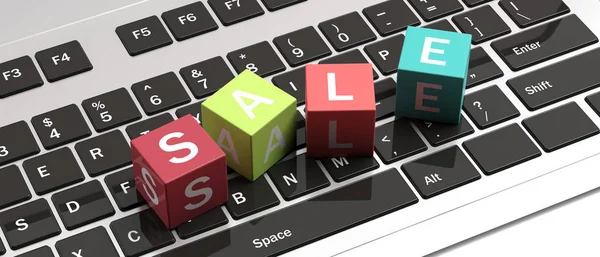 Online Αγορές Πώλησης Έννοια Επιστολές Προς Πώληση Κείμενο Σχετικά Πολύχρωμους — Φωτογραφία Αρχείου