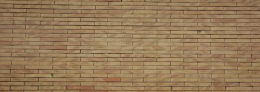 Tuğla duvar arka plan doku, bej, sarı renk, çimento, kil. Duvar, yaşlı, banner
