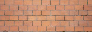Tuğla duvar arka plan doku, kırmızı kahverengi renk, çimento, kil. Duvar, yaşlı, banner