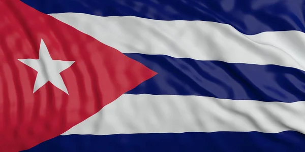 Kuba Symbol Kubánské Mává Vlajkou Pozadí Textury Obrázek — Stock fotografie