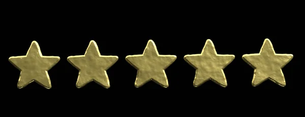 Stars Ranking Customer Feedback Concept Five Golden Stars Isolated Black — Stock Photo, Image
