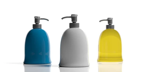 手肥皂液体分配器 液体分配器 没有名字 隔离在白色背景 — 图库照片