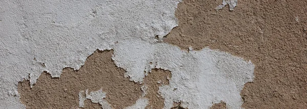 漆喰壁テクスチャ、ベージュ茶色背景、バナー — ストック写真