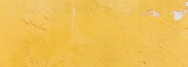 Sárga színű, festett és elhalványult fal textúra grunge, háttér — Stock Fotó