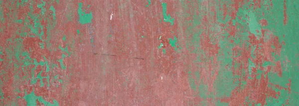 녹색 붉은 색 페인트와 벽 텍스처 그런 지 배경 버렸다 — 스톡 사진