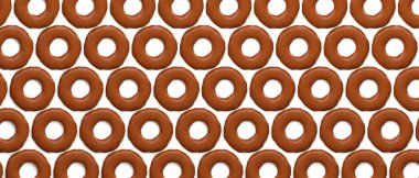 Çikolata Donuts arka plan, üst görünüm. 3D çizim.