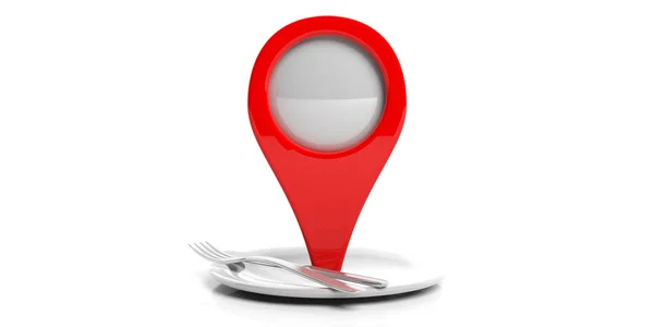 Localização do marcador de mapa e configuração de lugar isolado no fundo branco. ilustração 3d — Fotografia de Stock
