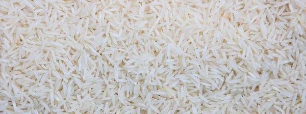 Arroz tailandés, jazmín semillas marco completo fondo, bandera — Foto de Stock