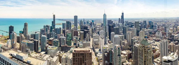 Chicago gratte-ciel panorama ville, fond bleu ciel. Observation Skydeck — Photo