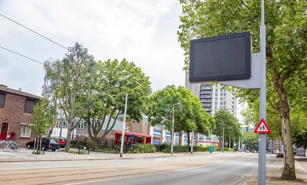 Blank billboard mockup for advertising, City street background — Stock Photo, Image