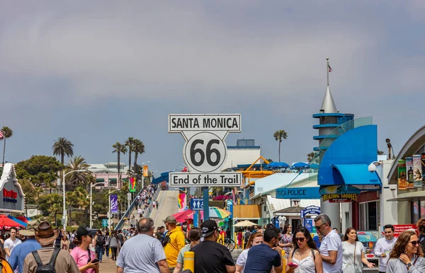 Route 66 Santa Monica Ende des Weges. — Stockfoto