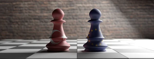 EU Chess King 3D Render Of Chess King With European Union Flag