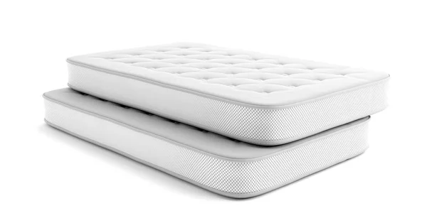 床垫两个单独隔离在白色背景上。3d 插图 — 图库照片