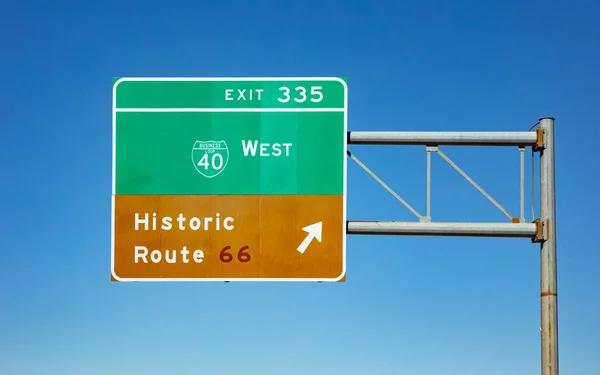 Exit road sign on the highway. New Mexico US. — Stock Photo, Image