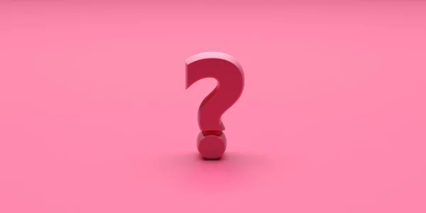 Signo de interrogación sobre fondo de color rosa. ilustración 3d —  Fotos de Stock
