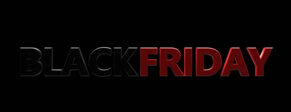 Black Friday text letters red and black color against black background. 3d illustration — Stock Photo, Image