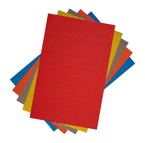 Coloridos papeles de cartón ondulado pila aislado sobre fondo blanco —  Fotos de Stock