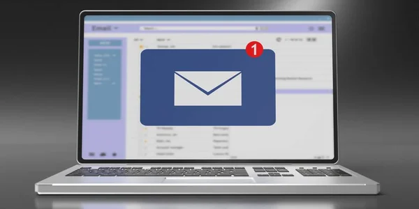 Mail Notificatie Concept Een Nieuwe Inbox Mail Enveloppe Met Inkomende — Stockfoto