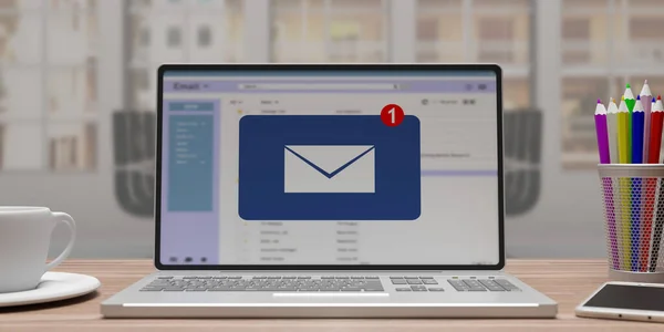 Mail Benachrichtigungskonzept Eine Neue Mail Posteingang Umschlag Mit Eingehenden Nachrichten — Stockfoto