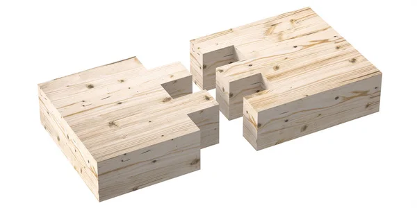 Drewniane Pudełko Wspólne Jig Dovetail Koncepcji Połączenia Obróbka Drewna Oddzielnych — Zdjęcie stockowe