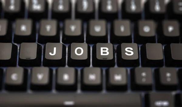 Stellenangebot Online Konzept Jobs Wort Auf Der Computertastatur Geschrieben Schwarze — Stockfoto