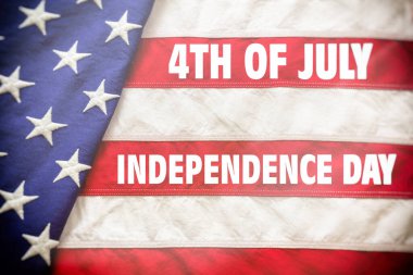 ABD Bağımsızlık Günü konsepti. 4 Temmuz 'da Amerika Birleşik Devletleri bayrak arkaplan, üst görünüm. 