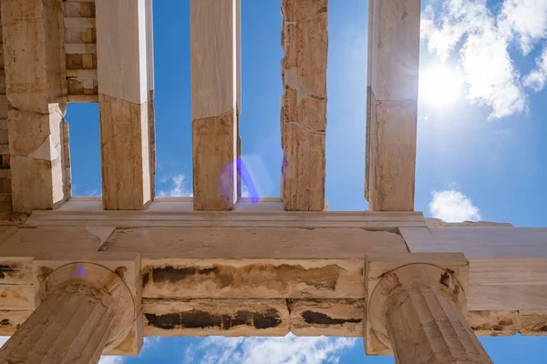 Acrópolis Atenas Punto Referencia Grecia Griego Antiguo Propylaea Puerta Entrada — Foto de Stock