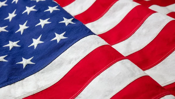 Usa Flag Detail Closeup View American Flag Background Texture Memorial — Stock Photo, Image