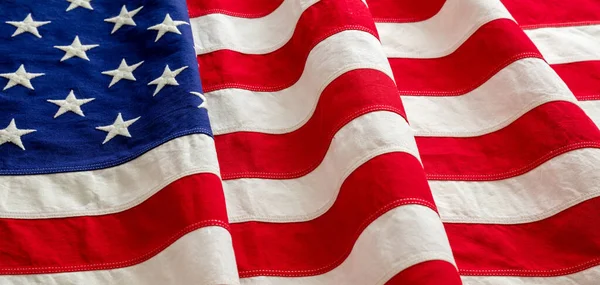 Detalle Bandera Estados Unidos Vista Cerca Textura Fondo Bandera Americana — Foto de Stock