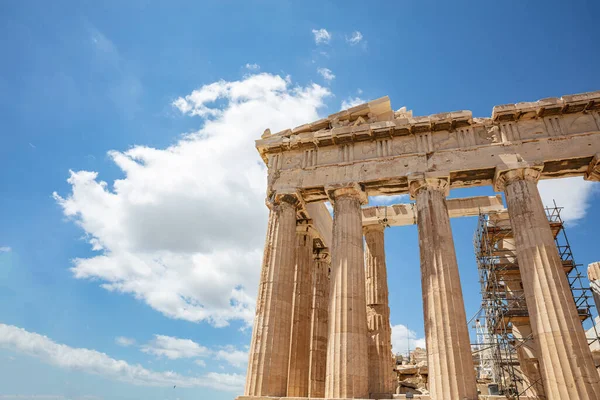 Acrópolis Atenas Grecia Templo Partenón Dedicado Diosa Atenea Detalle Ruinas — Foto de Stock